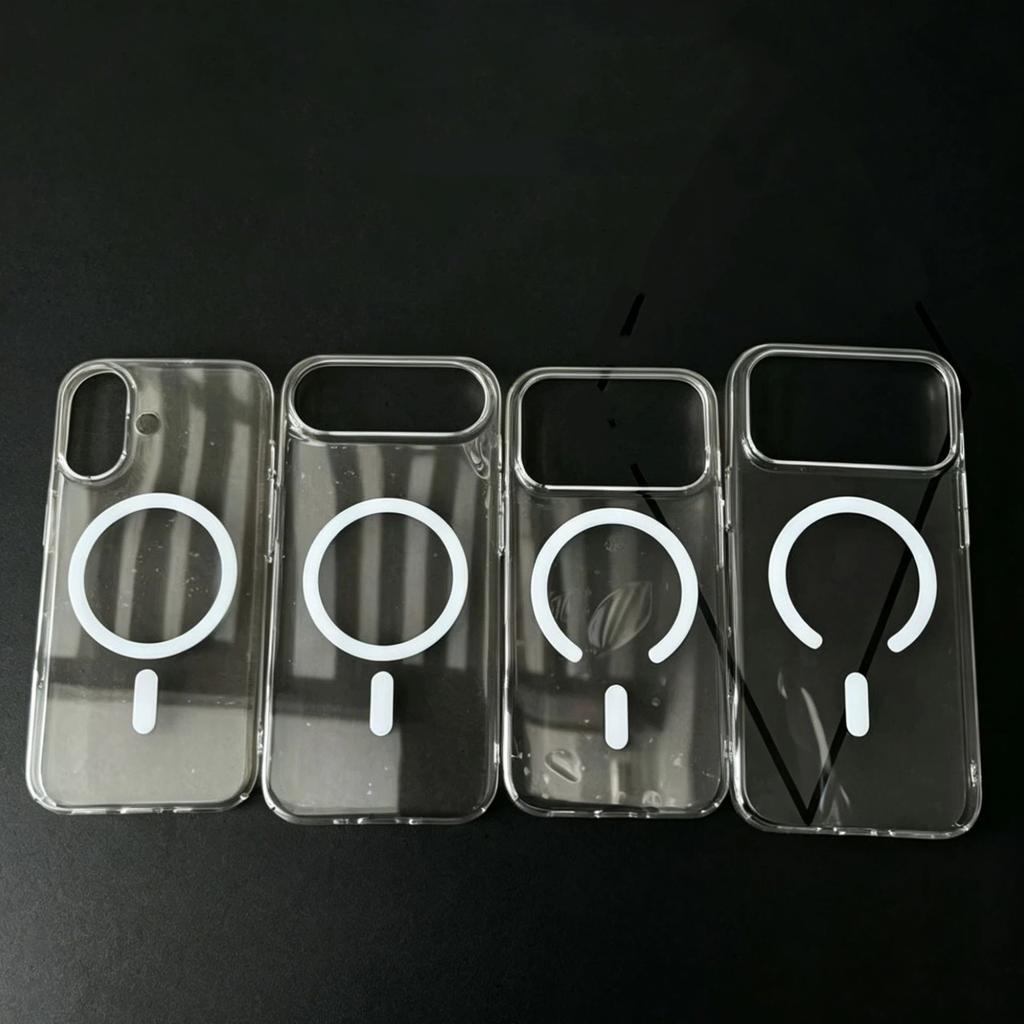 Clear Magnetic Phone Case, Anti‑Yellowing Full Coverage PC Hard Shell, Precise Cutout Shockproof Protective Cover