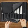 8pcs Professional Chef Knife Set with Roll Bag High Carbon Stainless Steel Kitchen Knife with Knife Sharpener, Dishwasher Safe