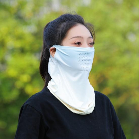 Ice Silk Sunscreen Face Sun Protection Face Guard Breathable Holes Protector Neck Clavicle