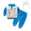 3 Pcs/Set Coral Fleece Winter Clothes Newborn Boy And Girl Casual Set Sports Outfits Hoodie Zipper Warm Clothing