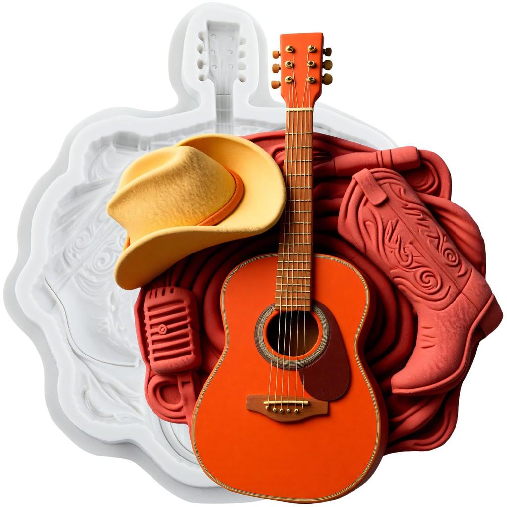 Silikonová forma na kytaru Nástroj Fondánové formy Nástroje na zdobení dortů Topper na cupcake Cukroví Pryskyřice Jíl Čokoláda Gumpaste forma