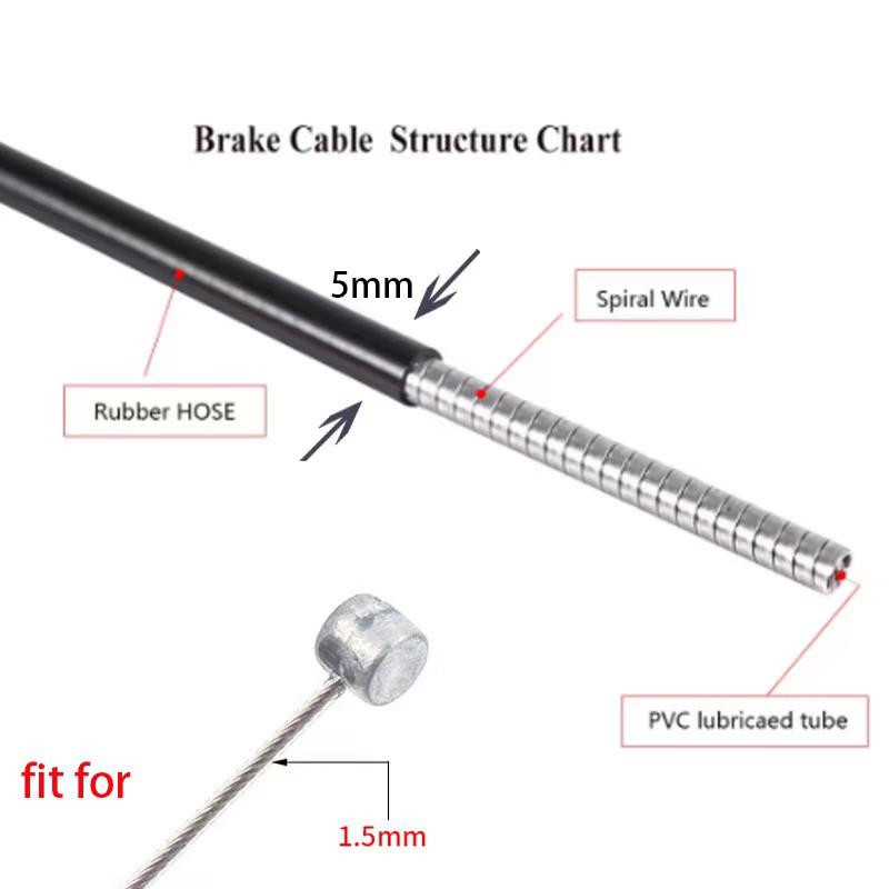 Bicycle Brake & Shifter Cable Housing Set - Universal 5mm/4mm for Mountain/Road Bikes