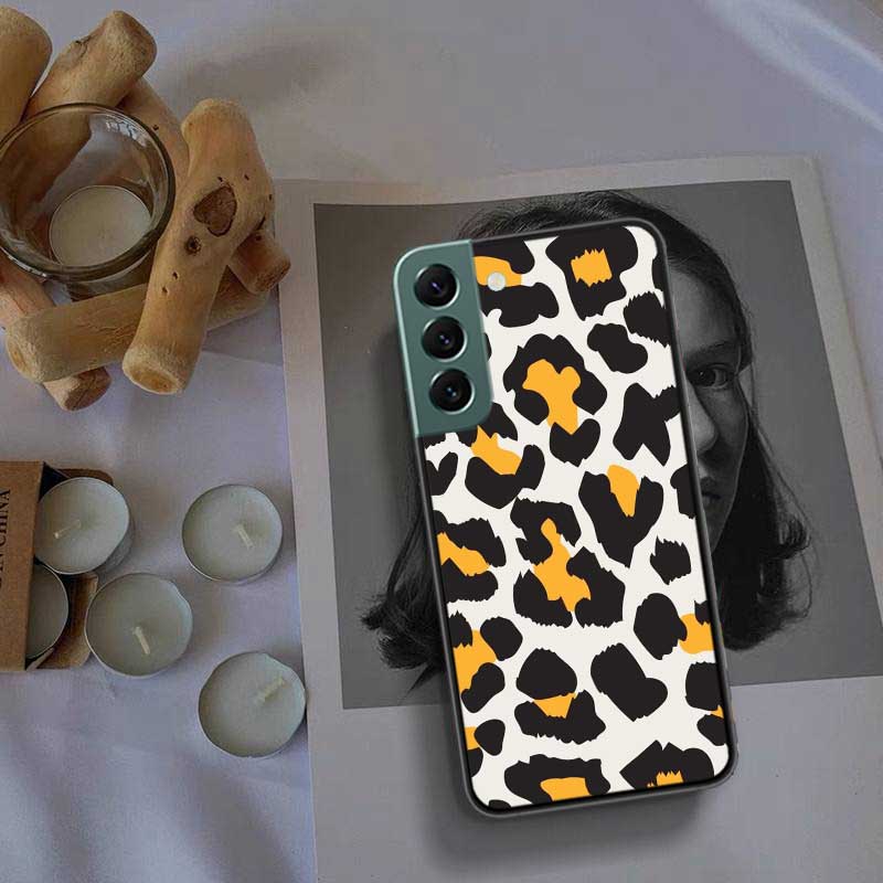 Leopard Print Pink Phone Case For Samsung Galaxy S22 S25 Ultra S21 S10 Plus S26 Edge S20 S23 S24 FE Cover Silicone Soft TPU