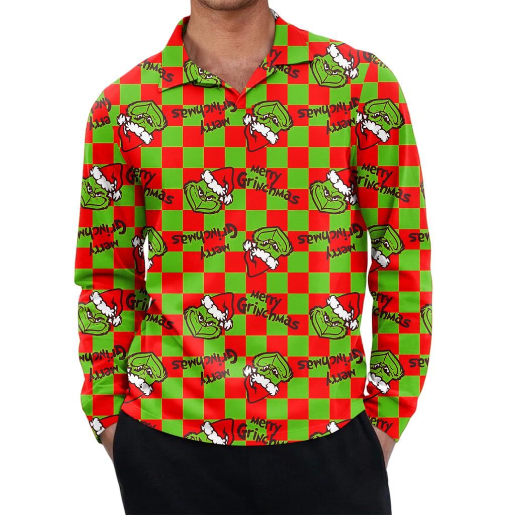 Men's Casual Retro Small V-neck Long-sleeved Top