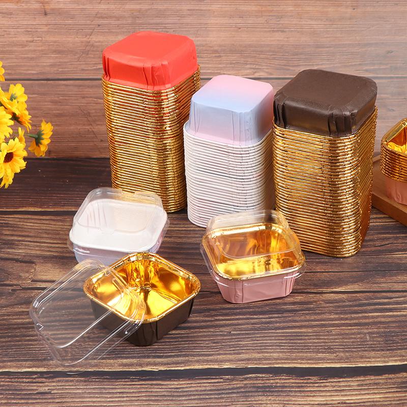 Square Cupcake Paper Oil-Proof Chiffon Roll Cake Cup Baking Muffin Mold Holder