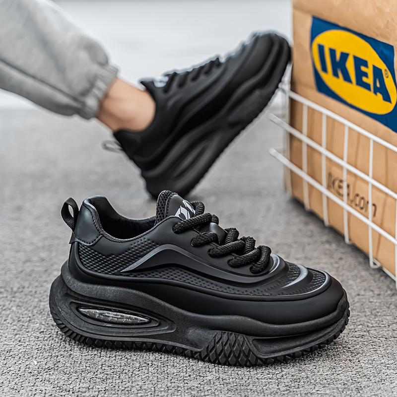 Fashion Chunky Sneakers Men Designer Air Cushion Sport Shoes Fashion Casual Leather Mesh Breathable Height Increased Flat Platform Shoes