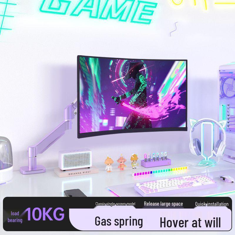 Pneumatic Monitor Stand with Rotating Arm and Adjustable Height