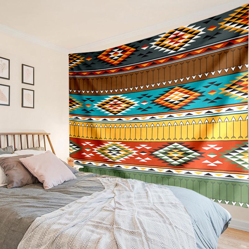 Native American Muster Wandteppich, Einzigartiges Design Wandteppich, Wanddekoration für Schlafzimmer, Wohnzimmer, Spielzimmer, Herzliche Fan-Feiertagsgeschenke