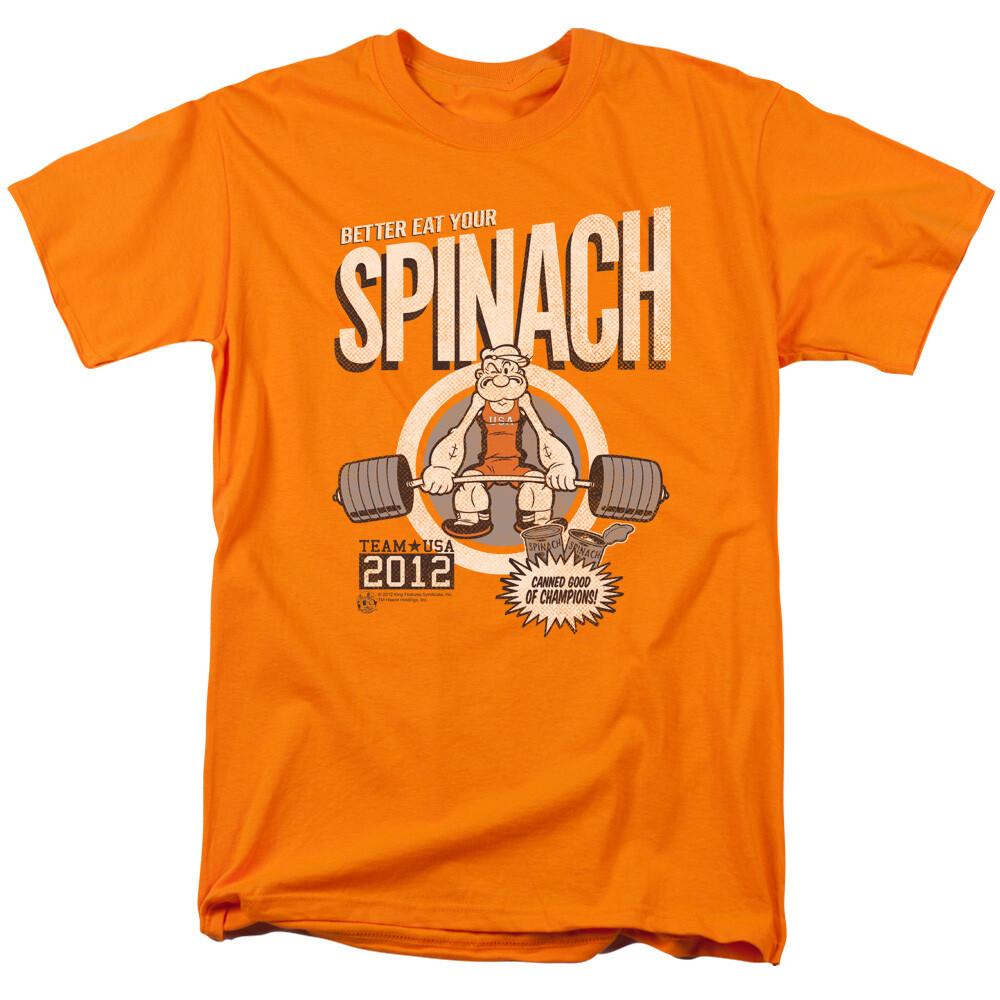 

Popeye Eat your Spinach T Shirt Mens Licensed Sailor Man IDW Comics Tee Orange L