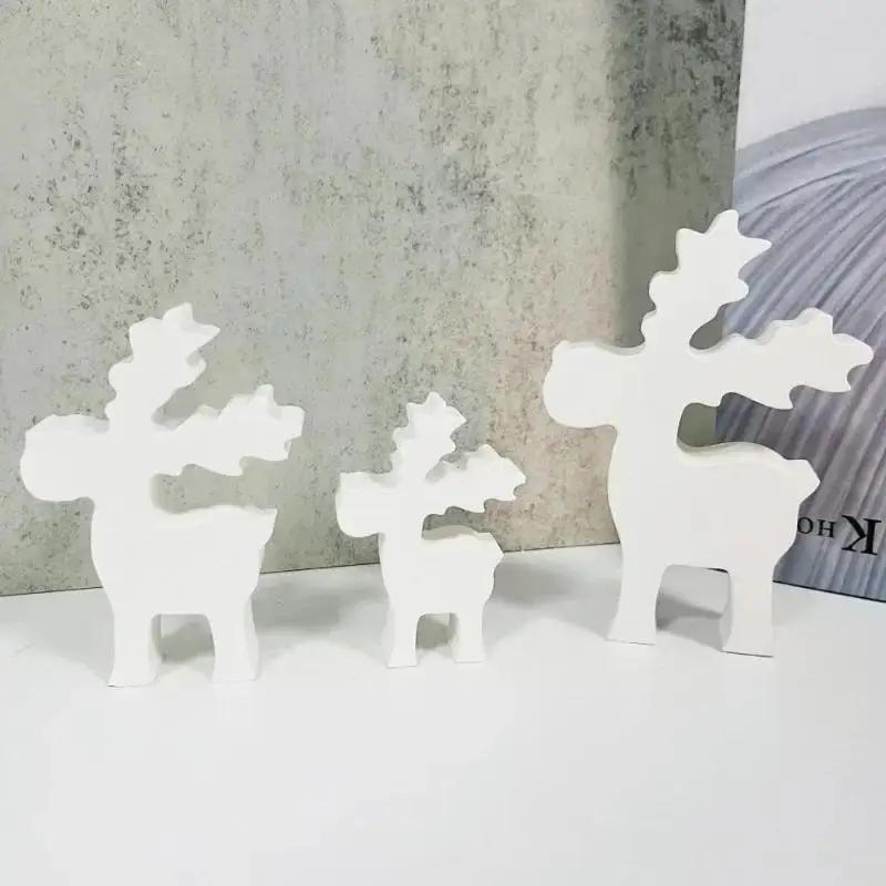 Christmas Elk Ornament Silicone Mold DIY Christmas Deer Scented Plaster Candle Mold Resin Crafts Making Tools For Home Decor