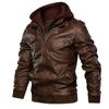 Men Hooded Jacket Autumn Winter Retro Warm Casual Motorcycle Style Multi Color Options