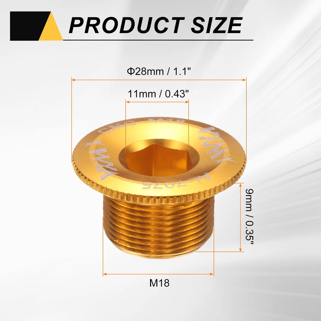 uxcell Set of 2 Crank Cover Screw M18 Aluminum Alloy