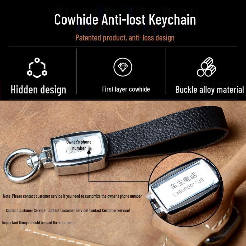 Genuine Leather Key Cover for Ford Edge/Explorer