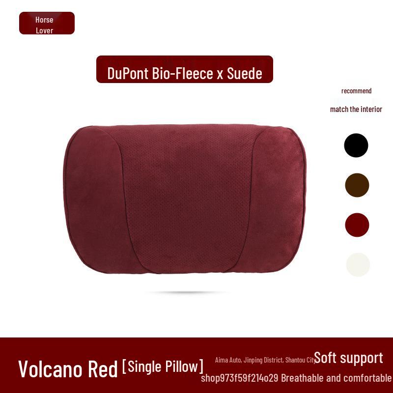 Curved Car Headrest with DuPont Bio-Cotton Neck and Lumbar Support Pillow for Maybach Seats