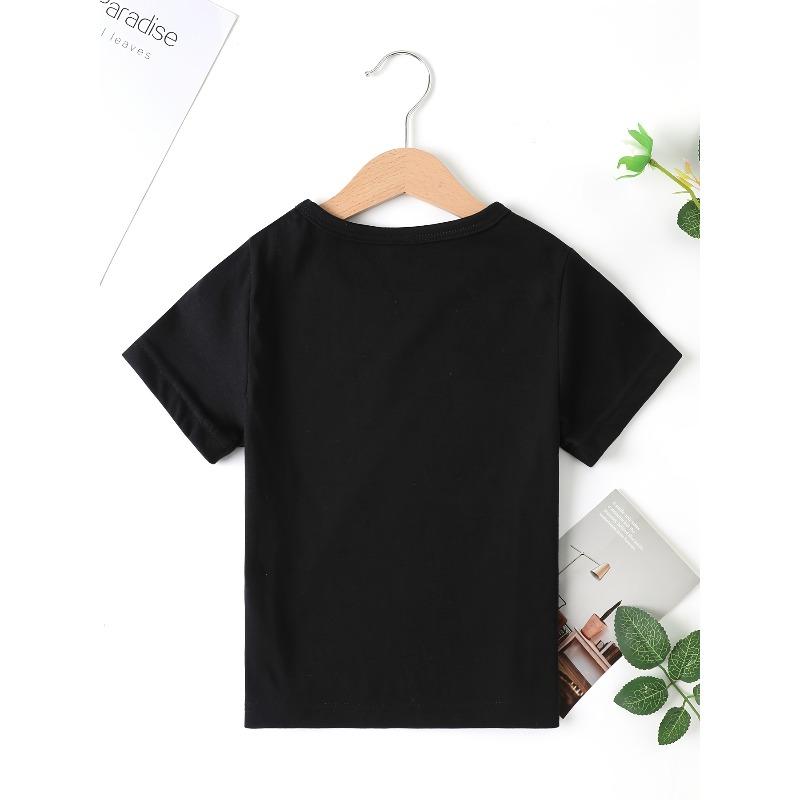Boys Airplane Print Crewneck Casual Short Sleeve Tee