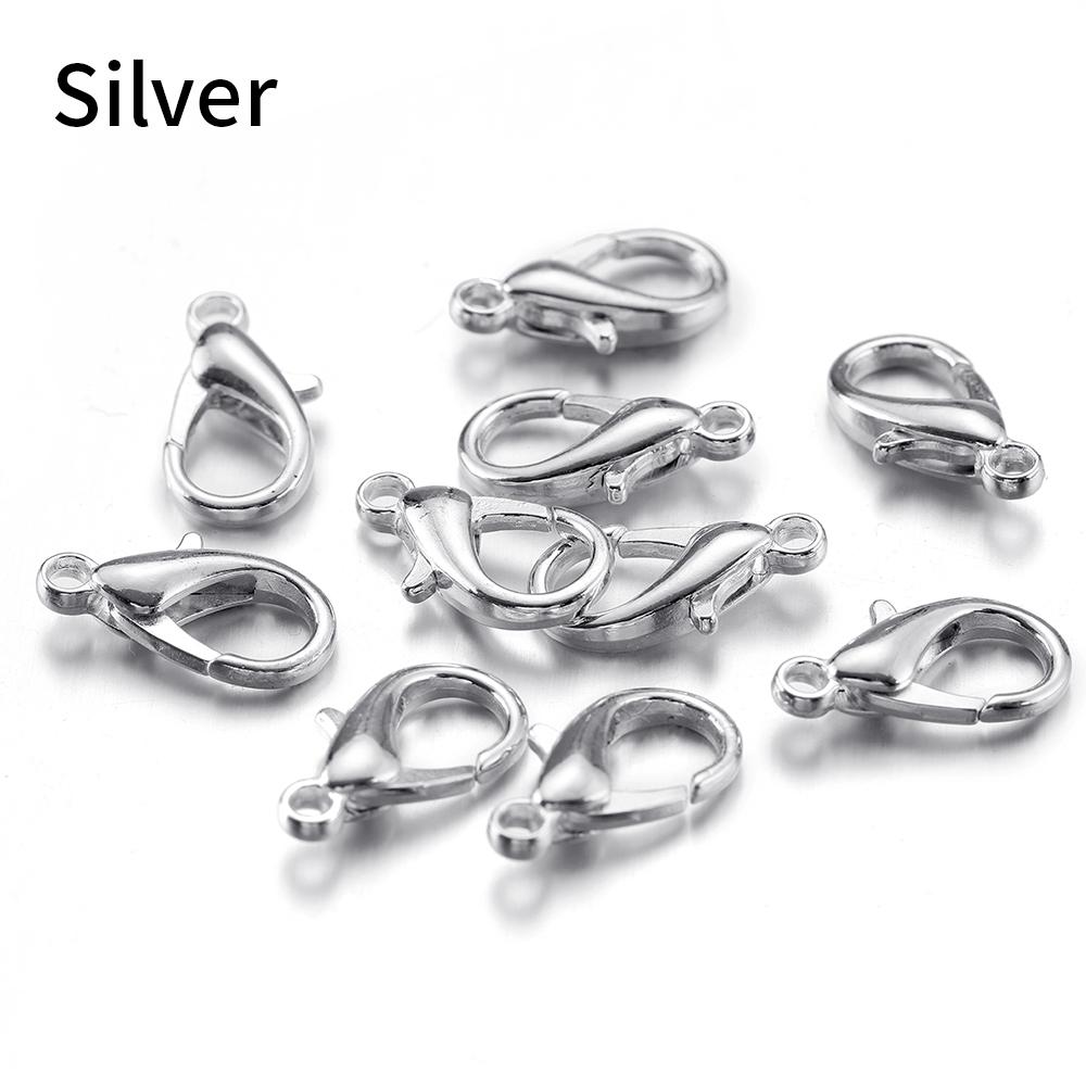 100pcs 10-18mm Carabiner Clasps for Jewelry Making Components DIY Lobster Clasp Bracelet Necklace Hooks Chain Closure Keychain