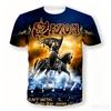 Saxon 3D Print Sport Quick-dry Breathable Men T-shirt Hip-hop Heavy Metal Punk Rock Band Street Casual Fashion Short-sleeve Top