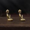 Mini Antique Style Shakyamuni Buddha Brass Statue - Small, Portable Desktop Ornament