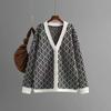 Fashion Wind Knitting Cardigan V Neck Loose-Fitting Long Sleeve Sweater Cardigan Knitted V-neck Sweater