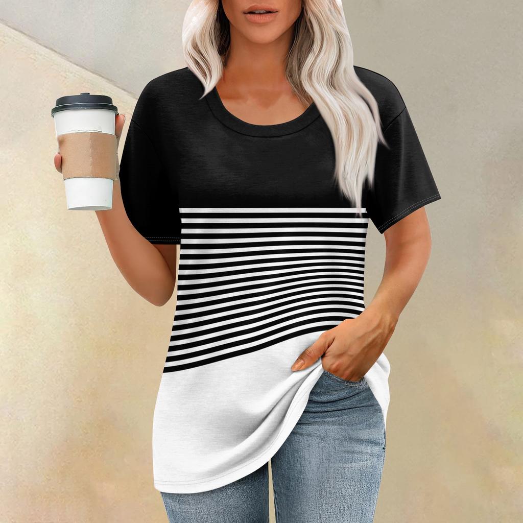 Women's T Shirt Tee Print Short Sleeve Daily Weekend Fashion Basic O Neck Regular Top Summer