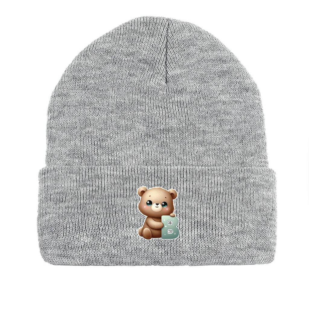 1pc, Alphabet A to Z and Animals Print Knitted Cap Beanie, 260 Knit Hats to Choose, for Men And Women