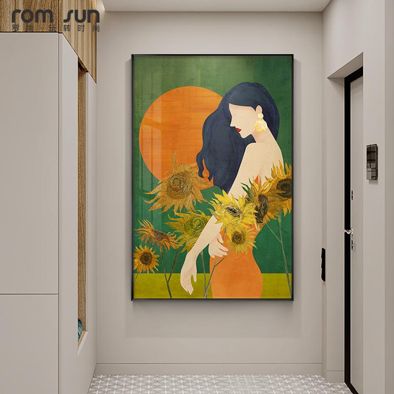 

Рисунок для девочек, холст, живопись, постеры и принты, скандинавский стиль с цветами, настенное искусство, куадрос, домашний декор, фотографии для гостиной, спальни