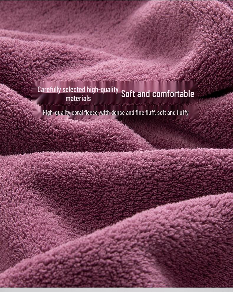 Women's Off-Shoulder Coral Fleece Bathrobe with Star Embroidery