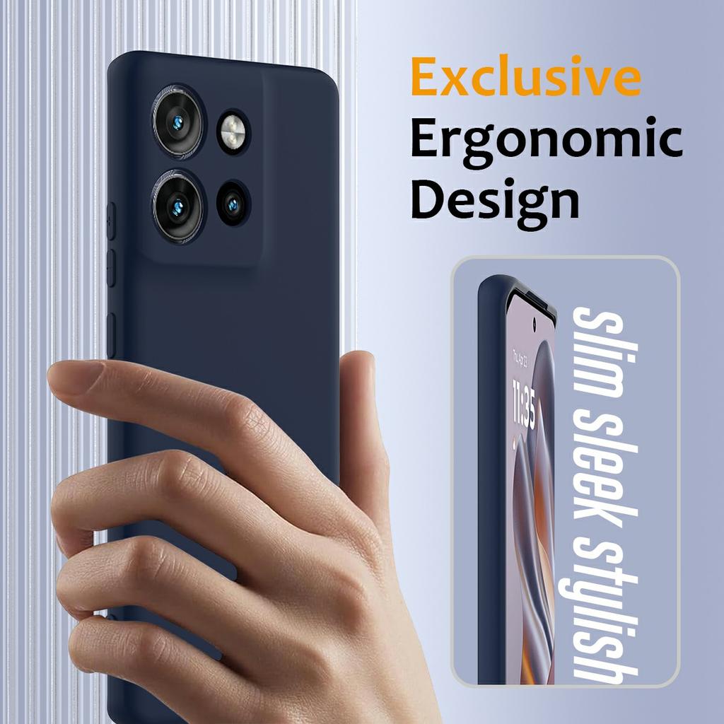 Liquid Silicone Case For Motorola Edge 50 Neo 5G/Moto S50 5G/Thinkphone 25 5G Compatible with MagSafe Phone Cover with Lanyard