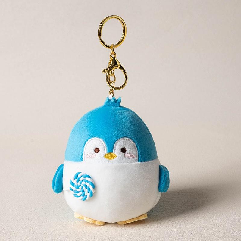 Creative Cute Lollipop Penguin School Bag Pendant Doll Couple Plush Coin Wallet Keychain Hanging Doll Premium Durable