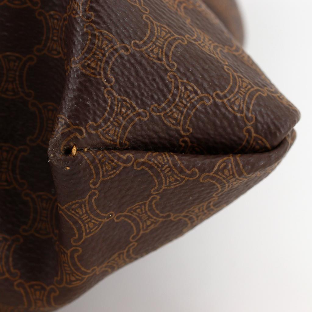 CELINE Old Celine Tote Bag Macadam Pattern Brown PVC unisex Used