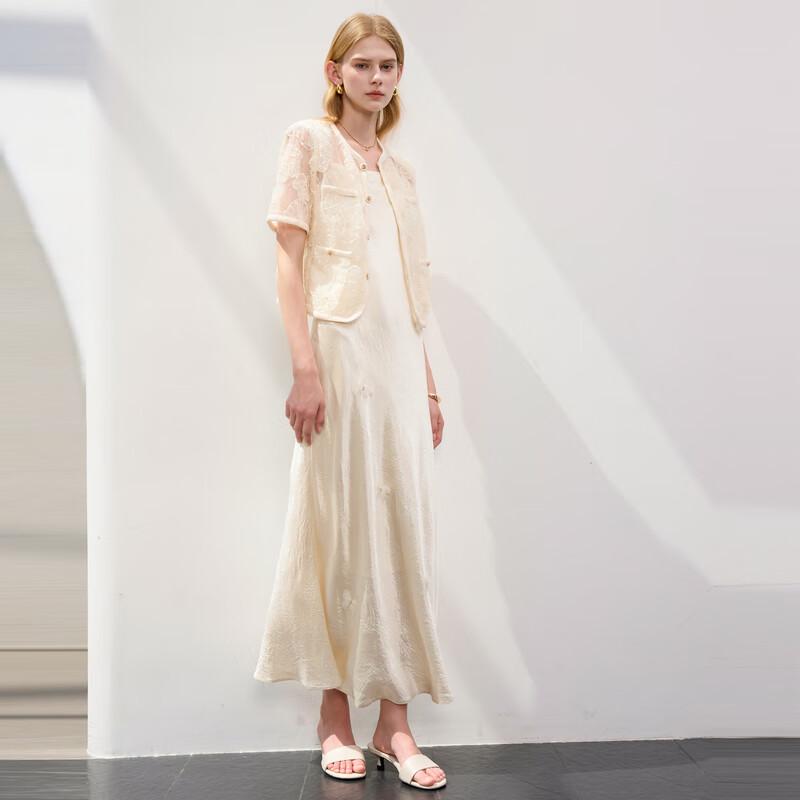 

Женский кардиган Sancai 2025 лето сетчатый с вышивкой, короткий рукав M 160/84A