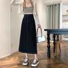 Grote Maten Hoge Taille A-lijn Midi-lengte Heup Rok Denim Rok voor Vrouwen - Slim Fit Midi-lengte Lente Zomer Herfst