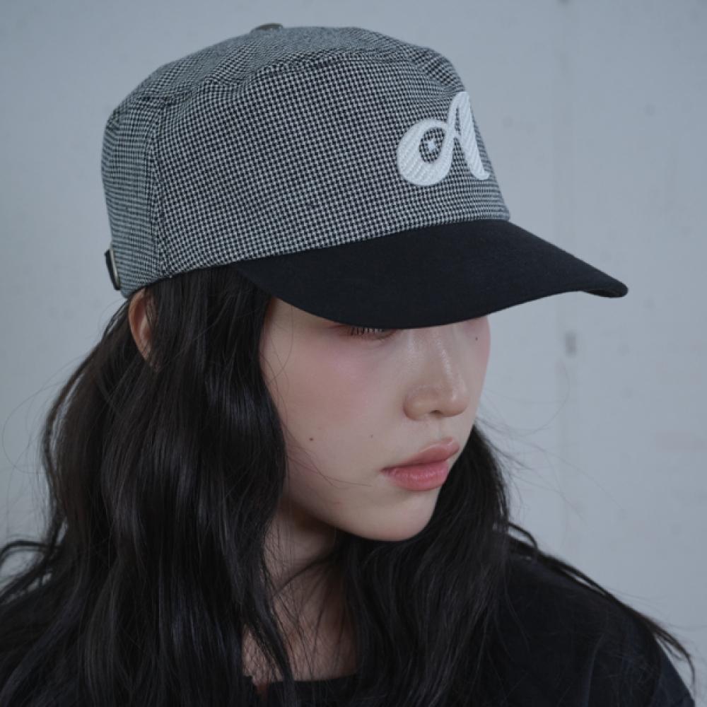 Allincomplete Two Tone Houndstooth Pillbox Cap  2 Colors Navy (TT H Pillbox)