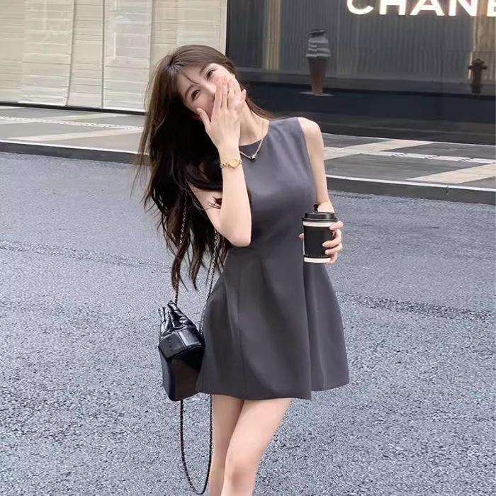 French little black dress new fashion pure desire fungus edge sexy hip-wrapped split dress birthday party dress dress
