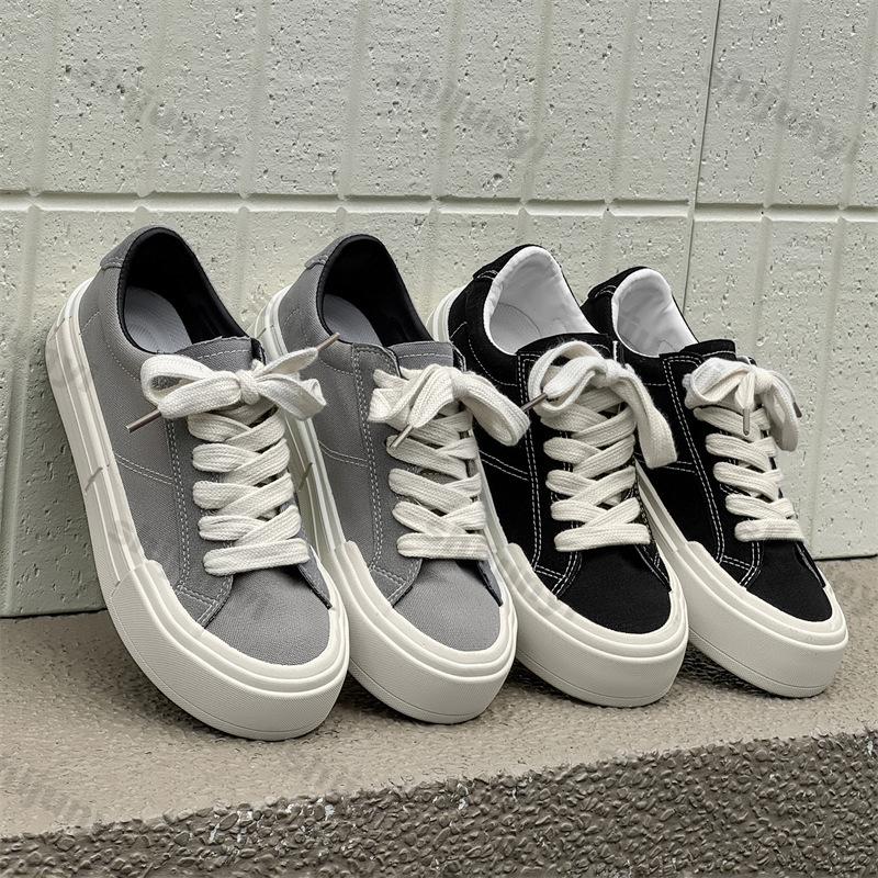 Fashion Men Platform Sneakers 2025 Spring Autumn New Fashion Cross Tied Non Slip Canvas Shoes Comfortable Outdoor Height Increase Flats