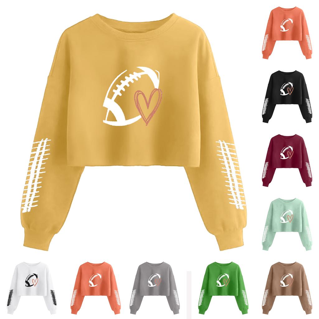 Women's Fashion Retro Printed Navel-Exposed Long Sleeve Pullover Sweatshirt
