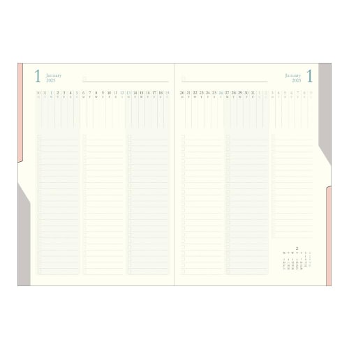 Midori Double Schedule Notebook 2025 B6 Monthly ToDo Orange 22323006 (Starting October 2024)