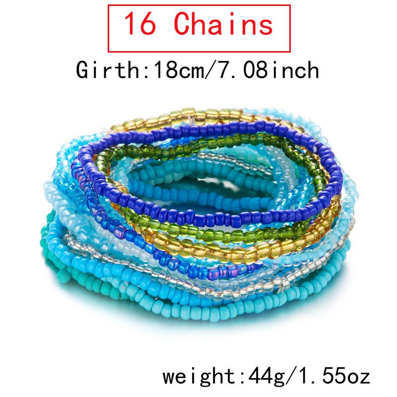 Beaded Bracelets Summer Beach Bohemia Hand Chains Handmade Colorful Seed Bead Stackable Bracelets Set for Women Elastic Stretch
