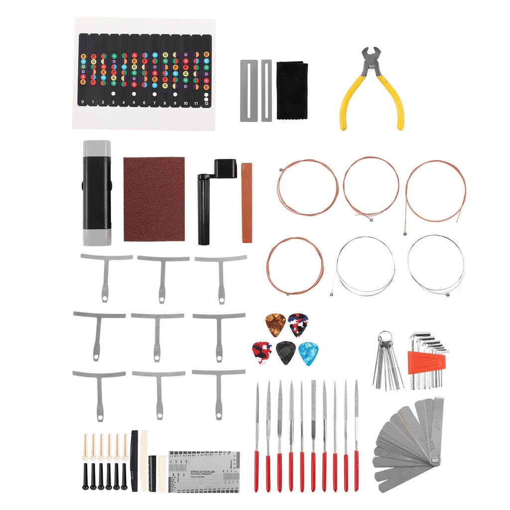 Guitar Repairing Tools Kit Professional Maintenance Bridge Pins Hex Wrench Files Accessories