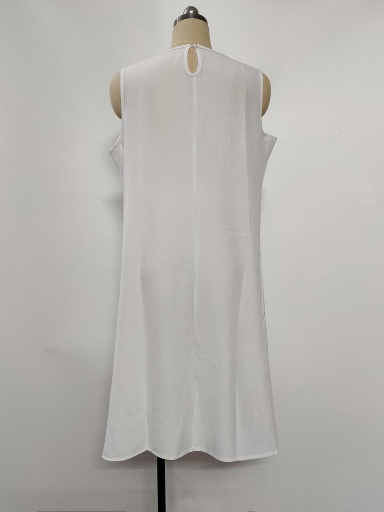 2025 Women's Plus Size Elegant Solid Color Sleeveless Summer Dress