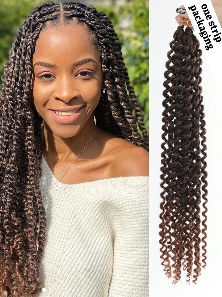 18 Inch Ocean Wave Crochet Hair Synthetic Deep Wave Twist Crochet Braiding Hair Extensions Ombre Afro Curls Passion Twist Hair