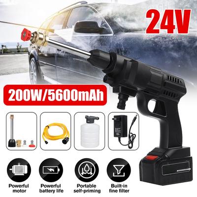 24V 120/200W Akku-Hochdruck-Autowaschpistole Handheld Auto-Sprühgerät Leistungsstarker Autowascher Gartenwasserstrahl