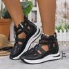 Fashion Closed Toe Breathable Clogs with Heel Suit Female Beige Large Size 2025 Summer Low-heeled Sports Low Sandals Woman Leather Shoes