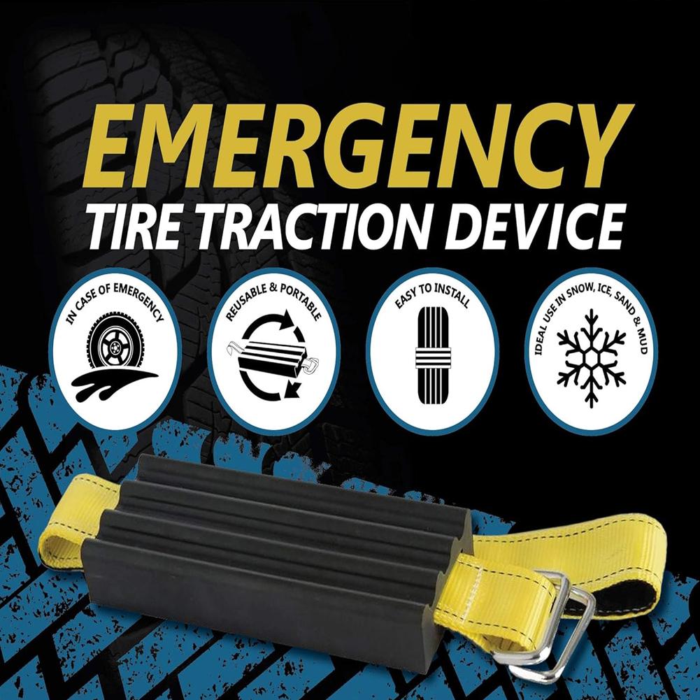 2 Stück Schnee Anti-Rutsch Reifenblöcke Schlamm Sand Reifen Traktionshilfe Schnee Schlamm Sand Reifenkettengurte zum Freikommen aus Schnee Schlamm Sand