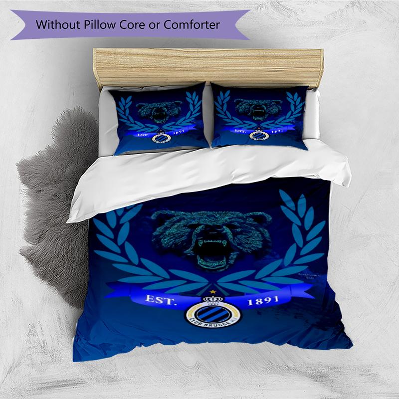 3pcs Duvet Cover Set (1*Duvet Cover + 2*Pillowcase, Without Core), Club Brugge K V Print Bedding Set, Bedroom Decor, All‑Season, Gift