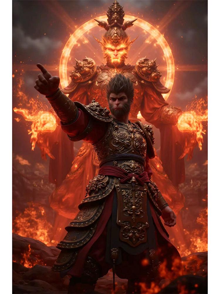 Diamant-Kunst-Malerei 5D DIY Black Myth Wukong beliebtes Spiel Diamant-Mosaik-Stickerei chinesische Mythologie Charakter Kreuzstich