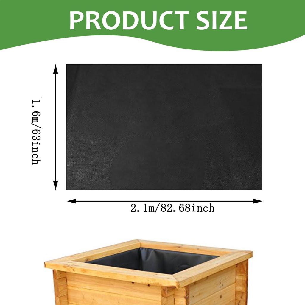 63 × 82 inch planting bed lining cloth black non woven breathable planting trough liner suitable for indoor and outdoor flower pots flower boxes vege