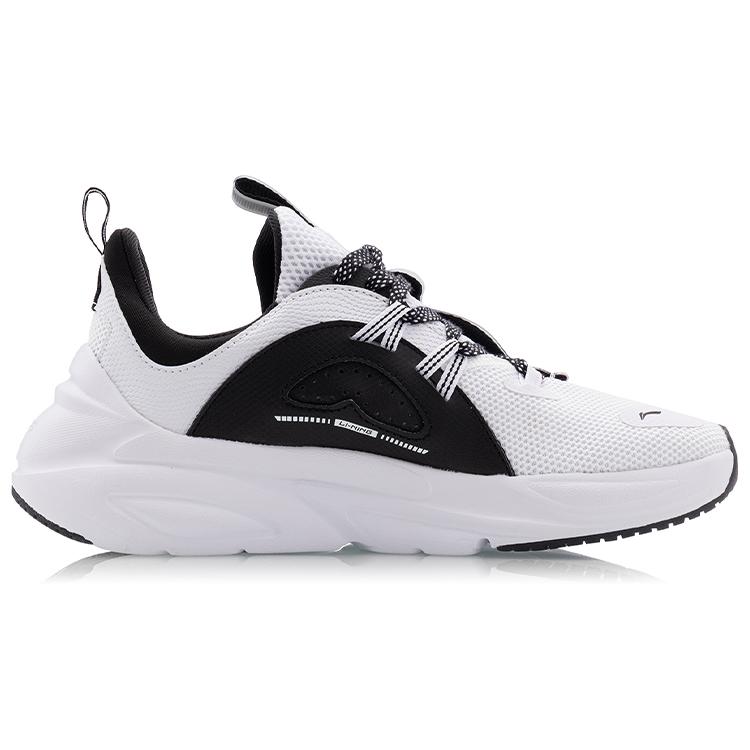 Li Ning Spark Slip Resistant Cushioning Abrasion Resistant Low top Sports Casual Shoes Women's Black White AGLQ066-1