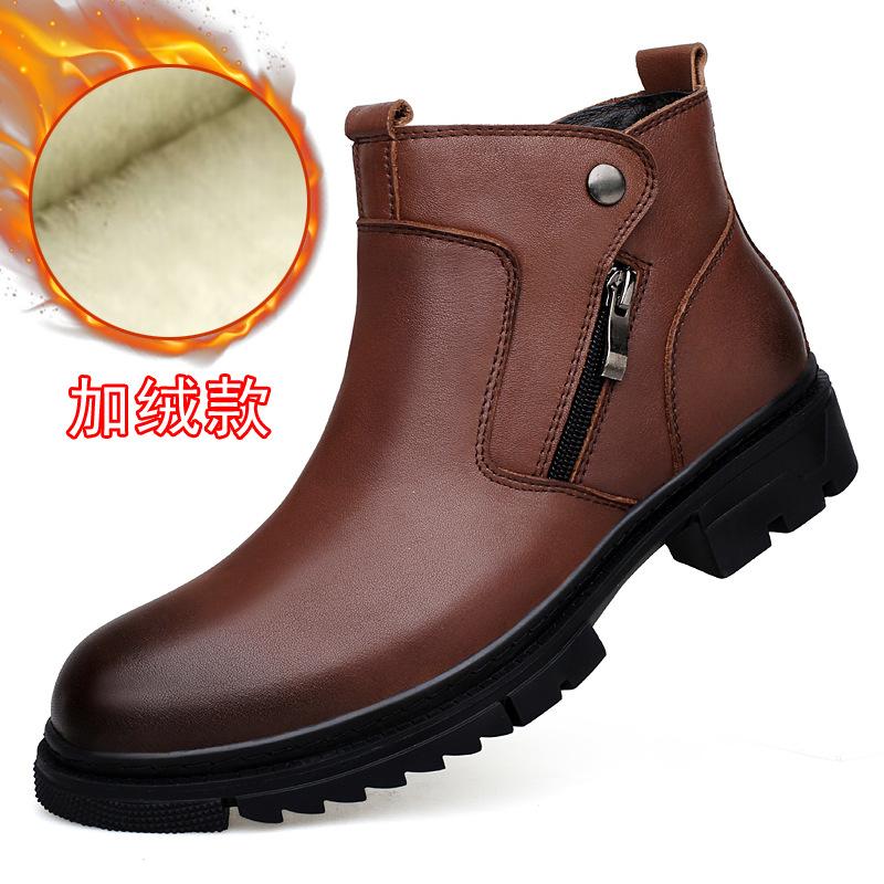 

Большой размер 47 мужские осенне-зимние ботинки Мартин мужские высокие деловые британские кожаные ботинки на молнии на одной педали 47