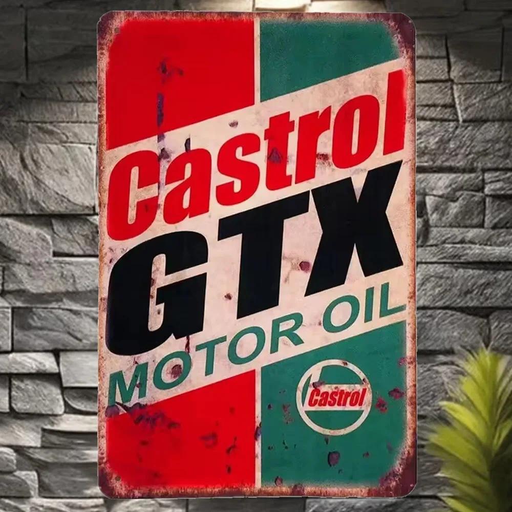 Home DecorGas Metal Sign and Motor Oil Wall Art Poster Vintage Iron Paint Decoration for Men Garage Club and Bar